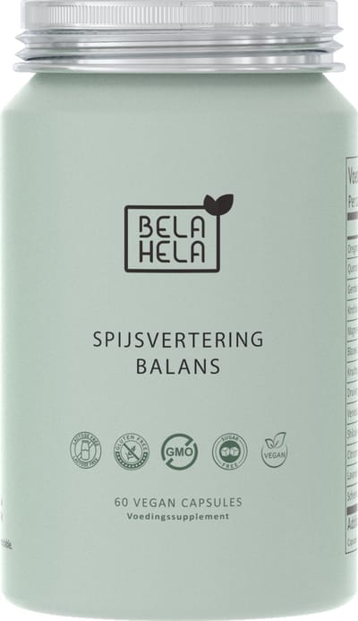 Bela Hela Spijsvertering Balans - 60 vegan capsules - duurzame aluminium verpakking