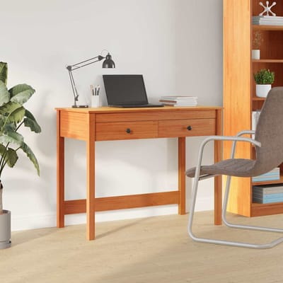 vidaXL - Bureau - Max - Bruin - Massief - grenenhout - 100 - x - 50 - x - 78 - cm