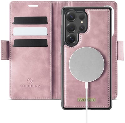 Solidenz hoesje – Geschikt voor Samsung Galaxy S26 Ultra – Luxe 2-in-1 Hoesje geschikt voor MagSafe – Afneembare case – Roze