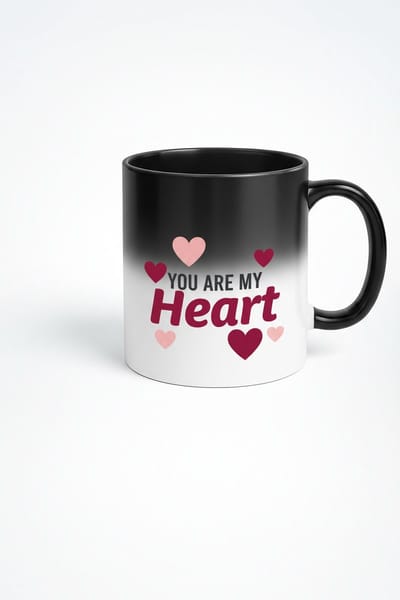 Magische Mok 'YOU ARE MY HEART' - Warmtegevoelige Mok met Hartjes - Perfect Valentijn Liefdes Cadeau