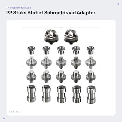 Dailygoods - 22 Stuks Statief Schroefdraad Adapter 1/4 naar 3/8 Inch
