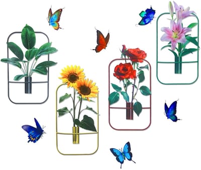 Dailygoods- Muursticker Bloemen 3D - Wanddecoratie Slaapkamer - Wanddecoratie Keuken - Wanddecoratie Woonkamer - Muurstickers Waterdicht - Hoogwaardige PVC Materialen
