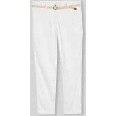regular fit chino van katoenmix met riem