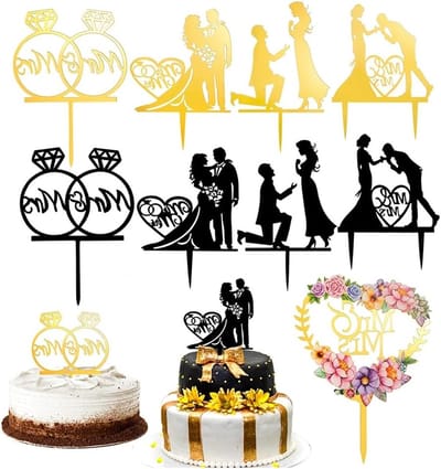 Acryl Mr. en Mrs. Taartdecoratie voor Bruiloften, Verlovingen en Jubilea - Elegante Cake Topper voor Feestelijke Gelegenheden