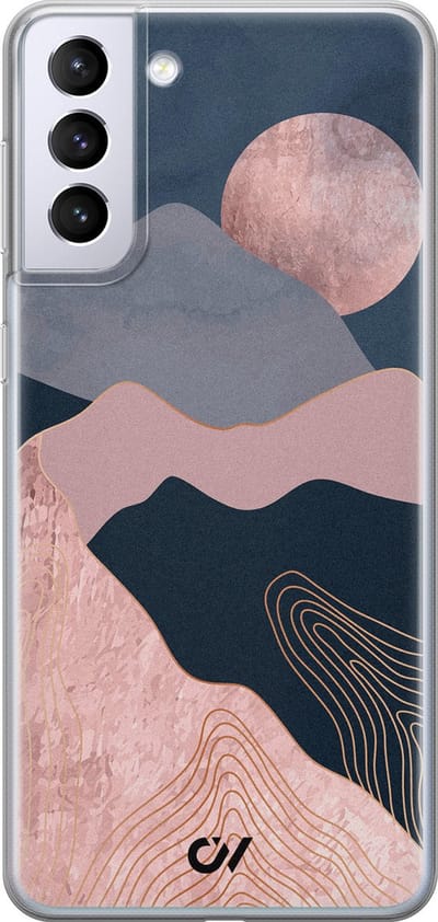 Hoesje geschikt voor Samsung Galaxy S21 hoesje - Landscape Rosegold - - Roze - - Casevibes