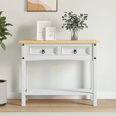 vidaXL - Wandtafel - Mexicaans - grenenhout - Corona-stijl - 90x34,5x73 - cm - wit