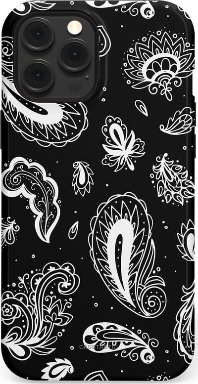 Casetastic Hoesje Geschikt voor Apple iPhone 12 Pro Max Magsafe - Stijlvolle Beschermende Duo-layer Case - Paisley pracht