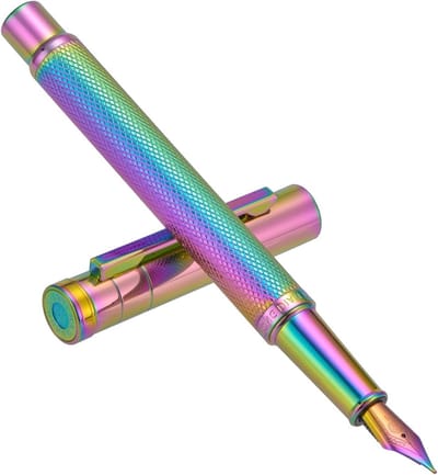 Klassieke Regenboog Vulpen met Extra Fijne Nib, Converter en Luxe Metalen Doos, Perfect voor Schrijven en Cadeaus