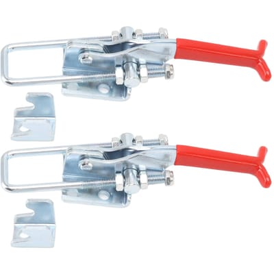 2 PCS Pince à genouillère réglable Boulon en U Fer Galvanisation Robuste Fixation à dégagement rapide pour Porte de Boîte gray