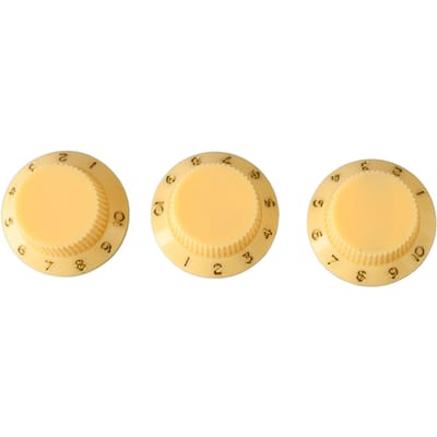 3PCS Boutons Rotatifs Potentiomètres Boutons de Contrôle Tonalité Volume Remplacement pour Guitare Électrique Basse beige