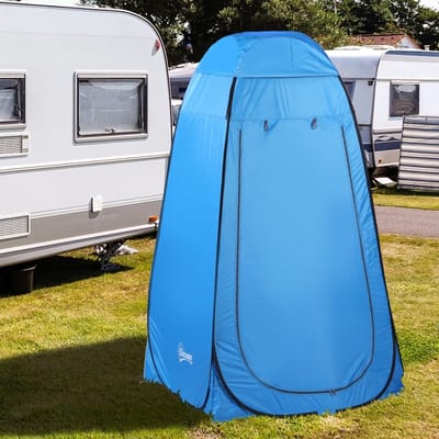 MODFU - Douchetent - Opvouwbaar En Waterafstotend - Voor Camping En Strand - Polyester - Blauw - 120 X 120 X 190 Cm