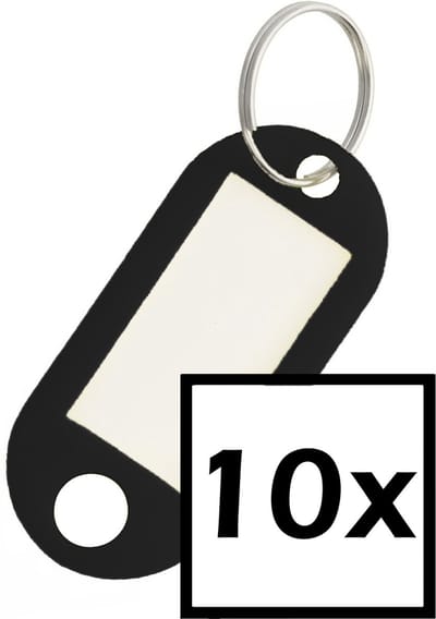 Sleutelhanger Sleutellabel Bagage Label Sleutel Naamlabel - Zwart - 10x