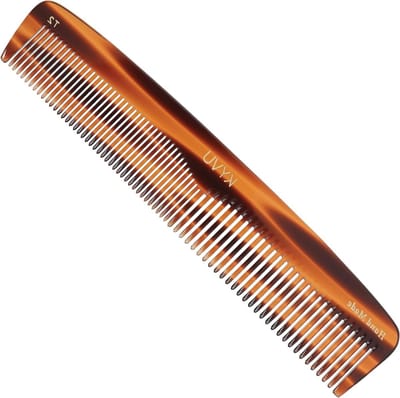Handgemaakte Kam - Haarkam Styling - Dagelijkse Verzorging - Dubbele Tandbreedte - 22.4 cm - Schilpadkleur