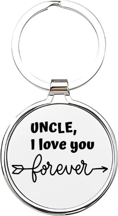 Akyol - uncle i love you forever Sleutelhanger - Oom - de leukste oom - oom - familie - uncle - babyshower - cadeau voor de leukste oom - verjaardagscadeau - kraamcadeau - cadeau voor een familielid - 4 x 7,5 CM