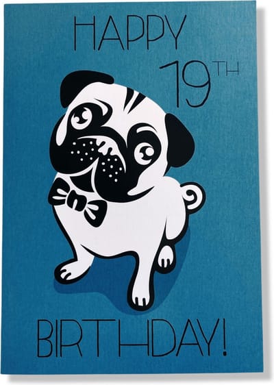 Hoera 19 Jaar! Luxe verjaardagskaart - 12x17cm - Gevouwen Wenskaart inclusief envelop - Leeftijdkaart