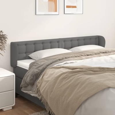 vidaXL - Hoofdbord - met - randen - 163x23x78/88 - cm - kunstleer - grijs