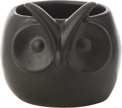 J-Line bloempot Uil zwart porselein - zwart - large - Ø 20.5 cm