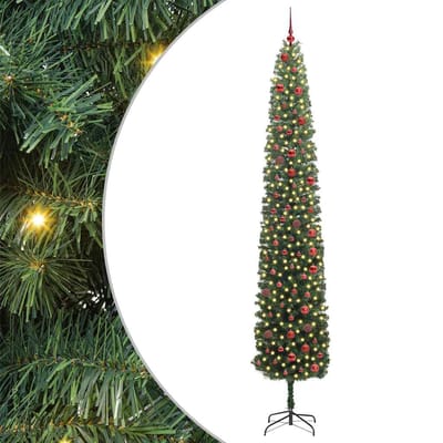 vidaXL Kunstkerstboom Groen 300 cm PVC en Staal en Kunststof