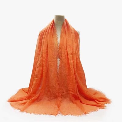 Dames Sjaal - Wikkel sjaal - Vrije tijd - Natuurlijk verfrommeld - 170x70cm - Oranje