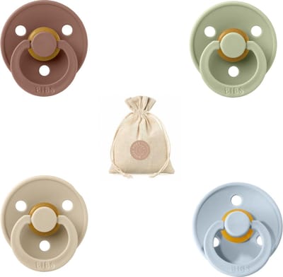 BIBS fopspenen T1 + speenzakje BolleToet - woodchuck, sage, baby blue, vanilla - 0-6 maanden