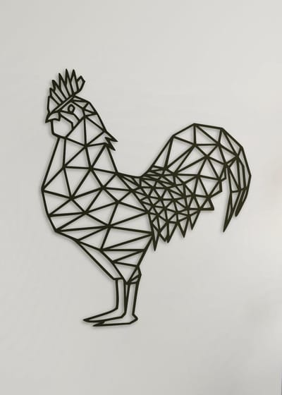 Wanddecoratie Polygon | Haan - XL (65x80cm)