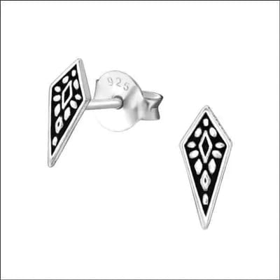 Aramat Jewels | Oorbellen | Zilveren Bali Oorbellen Puntig Geoxideerd – 9x4mm 925 Zilver | | | |9mm | Zilver | Kinderen, Volwassenen | Verkleurd niet