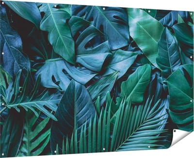 Gards Tuinposter Tropische Groene Bladeren - 180x120 cm - Tuindoek - Tuindecoratie - Wanddecoratie buiten - Tuinschilderij