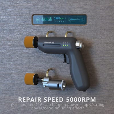 Compacte Polijstmachine – 12V Waxapparaat, Geluidsarme Autopolijstmachine voor het Schuren van Boten, Aanhangers, Campers, Vrachtwagens, Sedans en Pick-ups | Ergonomisch Apparaat voor het Herstellen van Autokrassen, Polijsten en Nabewerken