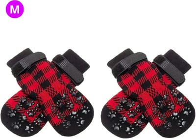 Livano Hondenschoenen Pootbeschermer - Hondenschoenen - 4 Stuks - Hondenschoentjes - Pootbescherming Hond - Waterbestendig - Rood M