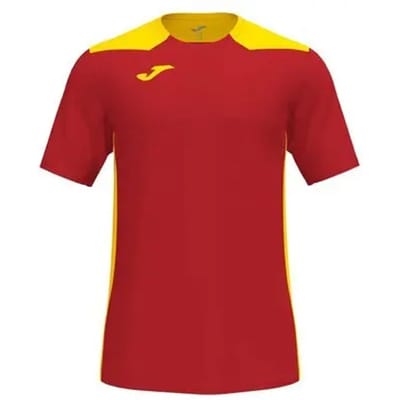 Joma Championship VI Shirt Korte Mouw Kinderen - Rood / Geel | Maat: 164