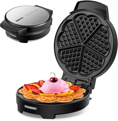 Wafelijzer 1000 Watt voor Perfecte Hartwafels - Elektrische Grill met Cool-Touch Technologie