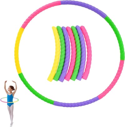 Hula Hoep voor Kinderen, Set van 7 Stukken, 60 cm, Verwijderbare Band voor Fitness en Dans, Gymnastiek Speelgoed voor Kinderen van 3-5 Jaar, Dierentraining