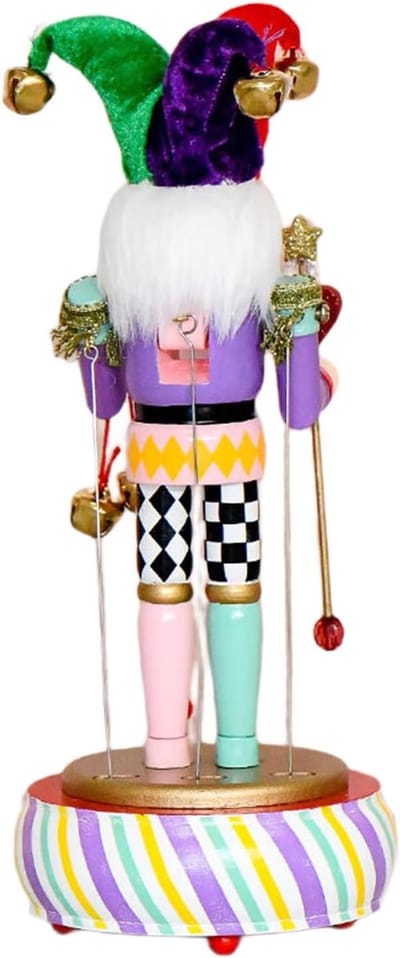 Houten Muziekdoos - Klassiek Figuur - Decoratie Kamer - Handgemaakt Mechanisme - 32cm Hoog - Multicolor