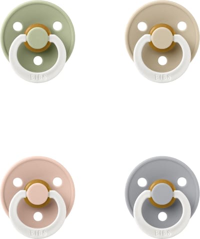 Bibs fopspeen 6-18 maand set 4 stuks Petrol Glow,Sage Glow,Blush Glow en Vanilla Glow maat 2