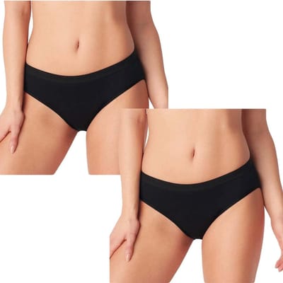 Menstruatie Slips - Absorberende Onderbroek - Hygiënisch Werken - Innovatief 4-laags Systeem - 2 stuks - Zwart
