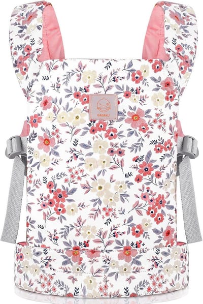 Poppendrager voor Kinderen - Zachte Babydraagdoek en Poppaccessoires - 100% Katoen - Roze Wasbloemen