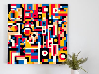 Pixel art picasso schilderij | Picasso's masterpiece transformed through pixelated art in modern interpretation | Kunst - 40x40 centimeter op Canvas | Foto op Canvas