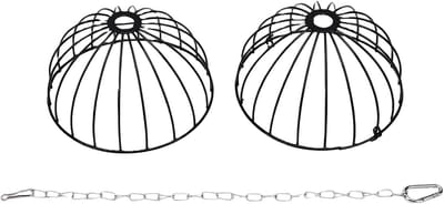 Hangende Kippenvoederbak - Gevogelte Voedermand - Pluimvee Voeren - Verstelbare Hoogte - 18 cm Diameter - Zwart