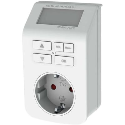 Bachmann 852108 Stopcontact-schakelklok Digitaal Weekprogramma 3680 W IP20 Zomer- en wintertijd omzetten (automatisch)