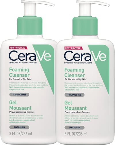 2x CeraVe Schuimende Reinigingsgel - voor normale tot vette huid - 236ml