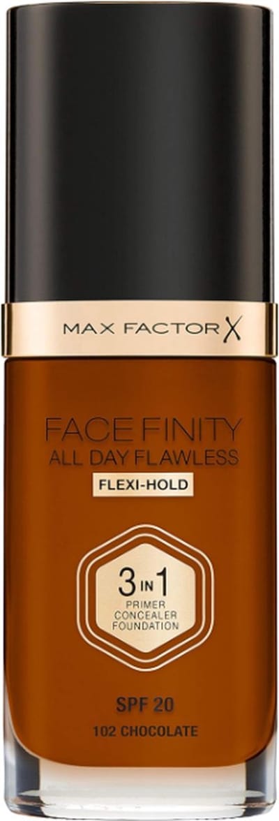 Max Factor Facefinity All Day Flawless 3 in 1 Flexi Hold Foundation - 102 Chocolate