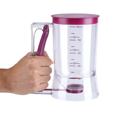 JHUBERS- Beslagdispenser Voedselveilige Kunststof - Transparante Kamer - Kalibratiemarkeringen - Nauwkeurig Uitschenken - Bakgereedschap - Perfecte Hoeveelheid Beslag - Bakdispenser