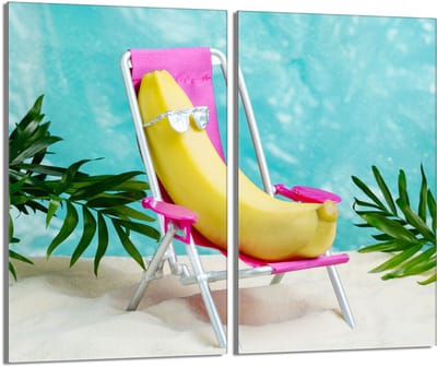 TMK ArtDeko Serie - Glazen Beschermplaat voor Fornuis - 2x30x52 - Banaan - Gehuld Glas
