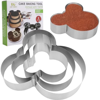 Dailygoods- Taartring 3-delig - Roestvrij Staal - Ø 6,5/8,5/10 cm - Vaatwasmachinebestendig - Hittebestendig - Voor taarten en desserts - Bakring