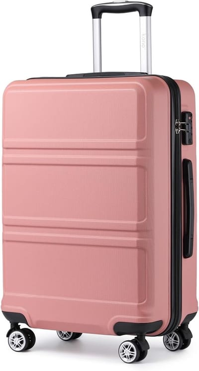 Lichtgewicht Reiskoffer - Harde Koffer - Comfortabel Reizen - 360 Graden Zwenkwielen - 55x22x40 cm - Roze Goud