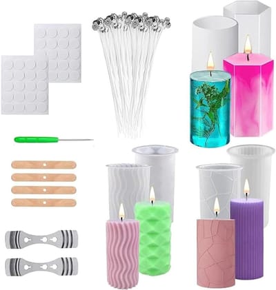 Bubble Kaarsen Set, Silicone Mallen voor Kaarsen Gieten, DIY Kaarsen Maken, Decoratieve Kaarsen en Creatieve Ambachten voor Thuisdecoratie