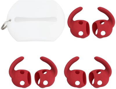 Dailygoods - Oorhaken - Anti-slip - Rood - Siliconen hoezen - Oortelefoon accessoires - Geschikt voor B-eats Studio Buds 2021 - 3 paar