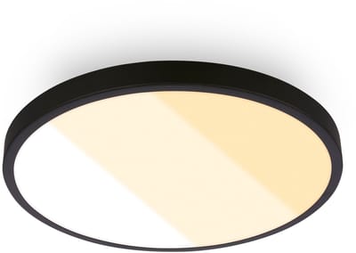 BRILONER Shine - CTS Plafondlamp voor badkamer - badkamerverlichting - IP44 - 2700K/3000K/4000K - zwart - Ø24cm