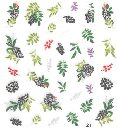 Allepaznokcie - 5D Nagelstickers - Zelfklevende Bladeren - Nr 21