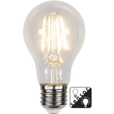 Schemersensor - Standaard bol - E27 - 4.2W - Extra Warm Wit - 2700K - Filament - Helder